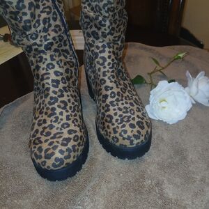 Soda Leopard Print Winter Boots